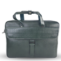 Tanhood Taranto Olive Green Genuine Leather Croco Pattern Laptop Bag | Professional Office Messenger Bag for Men | Shoulder & Hand Carry Briefcase