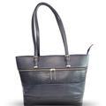 Tanhood Milan Navy Blue Genuine Leather Solid & Croco Pattern Women Tote Bag | Office Shoulder Handbag for Work, Travel & Everyday Carry