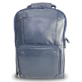 TANHOOD Foligno Genuine Leather Laptop Backpack - Navy Blue Solid Pattern Structured Backpack for Office, Travel & Everyday Carry