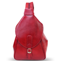 Tanhood Savona Cherry Red Genuine Leather Croco Pattern 2-in-1 Convertible Backpack & Tote Bag for Women | Stylish Travel & Daily Use Backpack Purse
