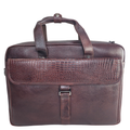 Tanhood Taranto Dark Brown Genuine Leather Croco Pattern Laptop Bag | Professional Office Messenger Bag for Men | Shoulder & Hand Carry Briefcase