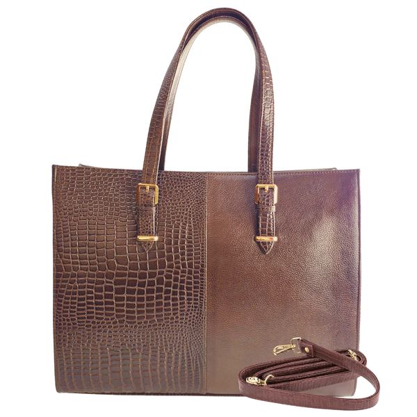 TANHOOD Latina Women's Leather Tote – Dark Brown