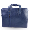 Tanhood Palermo Navy Blue Genuine Leather Croco Pattern Laptop Bag | Professional Office Messenger Bag for Men | Shoulder & Hand Carry Briefcase