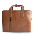 Tanhood Palermo Light Brown Genuine Leather Croco Pattern Laptop Bag | Professional Office Messenger Bag for Men | Shoulder & Hand Carry Briefcase