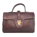 Tanhood Prato Dark Maroon Genuine Leather Croco & Solid Pattern Women Top Handle Sling Bag