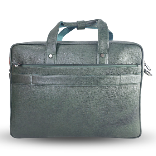 Tanhood Taranto Olive Green Genuine Leather Croco Pattern Laptop Bag | Professional Office Messenger Bag for Men | Shoulder & Hand Carry Briefcase
