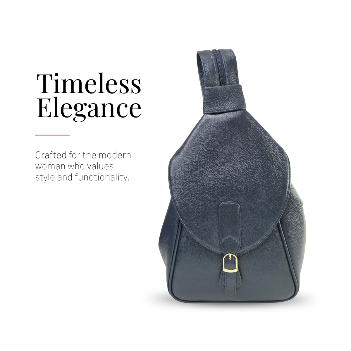 Tanhood Savona Navy Blue Genuine Leather Solid Pattern 2-in-1 Convertible Backpack & Tote Bag for Women | Stylish Travel & Daily Use Backpack Purse