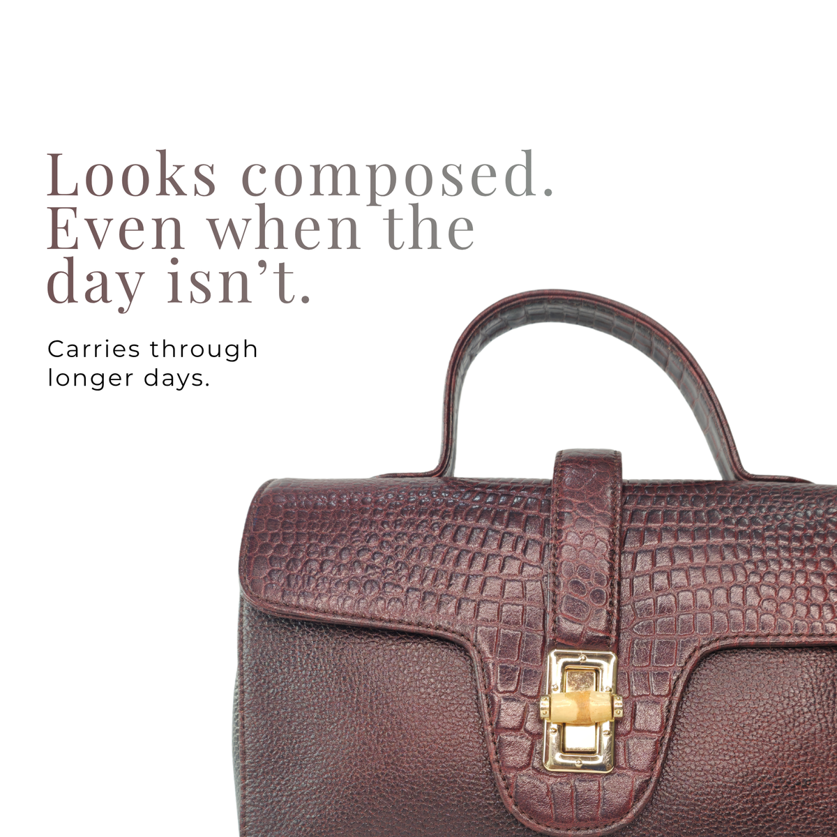 Tanhood Prato Dark Maroon Genuine Leather Croco & Solid Pattern Women Top Handle Sling Bag