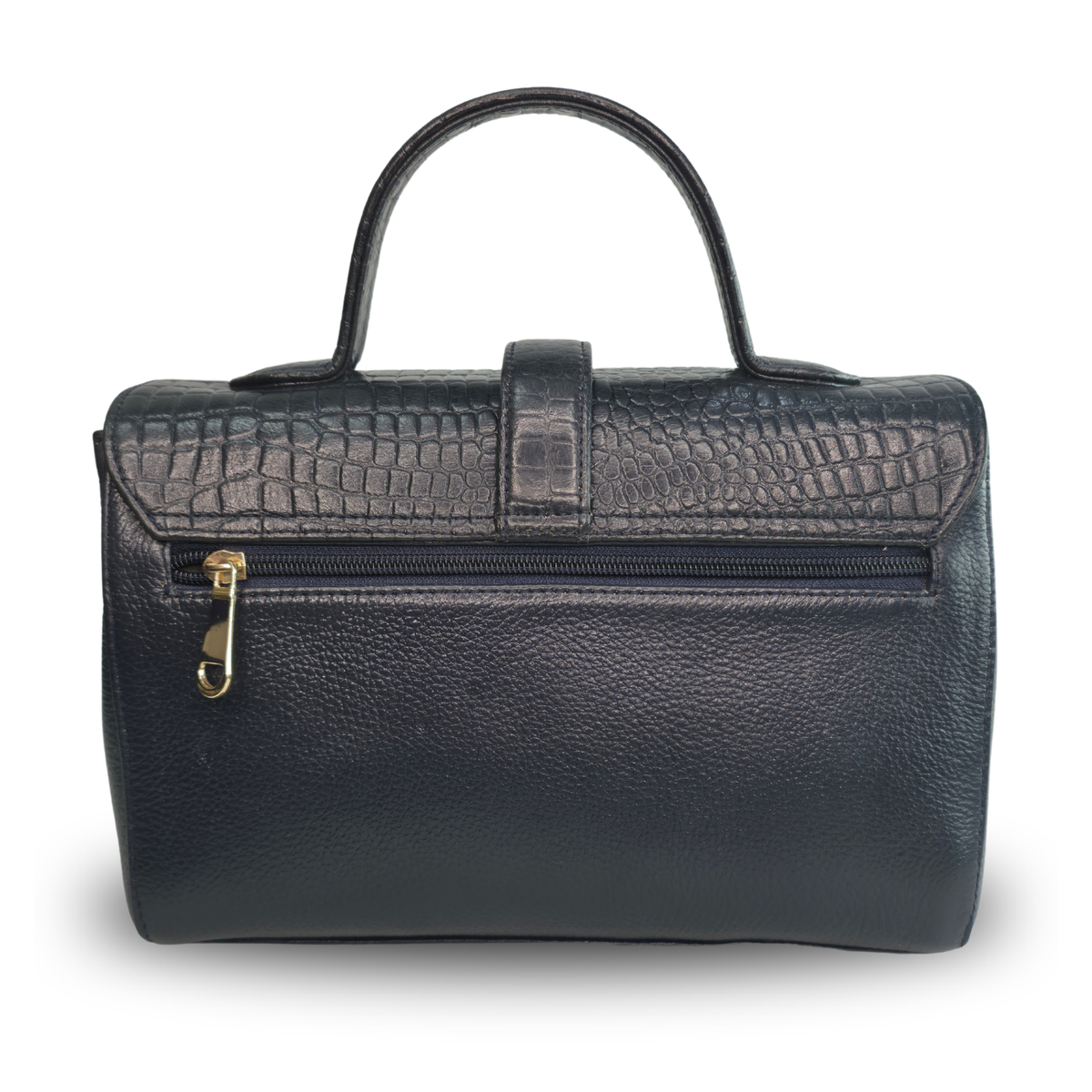 Tanhood Prato Black Genuine Leather Croco & Solid Pattern Women Top Handle Sling Bag