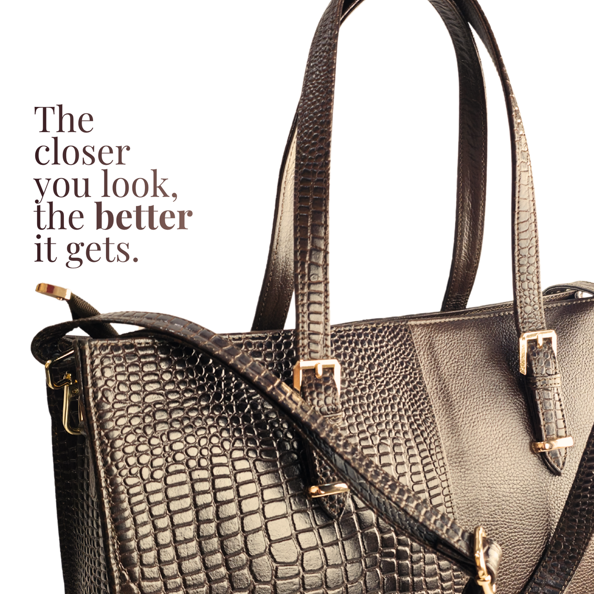 TANHOOD Latina Women's Leather Tote – Dark Brown