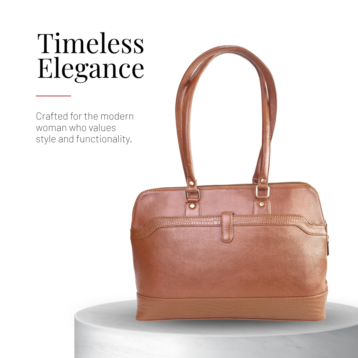 Tanhood Modica Light Brown Genuine Leather Solid Women Tote Bag | Office Shoulder Handbag for Work, Travel & Everyday Use