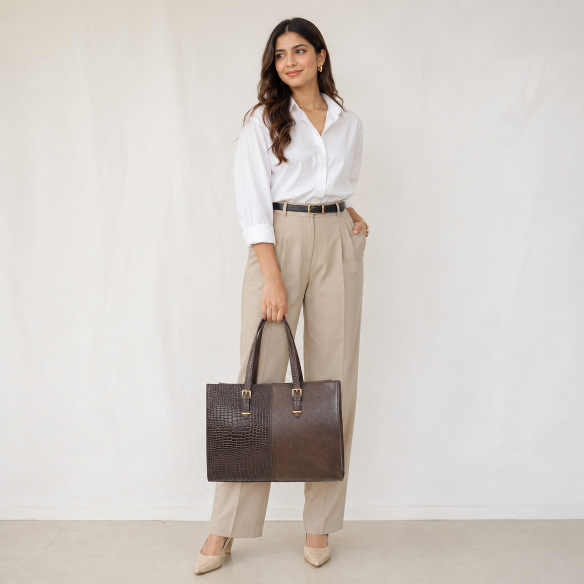 TANHOOD Latina Women's Leather Tote – Dark Brown