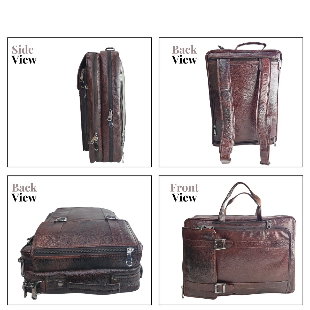 Tanhood Viareggio Dark Brown Genuine Leather Convertible Laptop Bag & Backpack for Men | 2-in-1 Office Messenger Bag | Fits 15.6 Inch Laptop | Multi Compartment Business Travel Bag