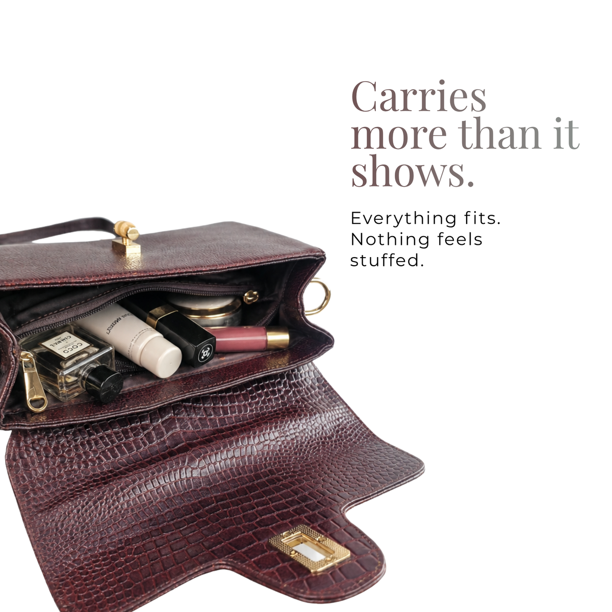 Tanhood Prato Dark Maroon Genuine Leather Croco & Solid Pattern Women Top Handle Sling Bag