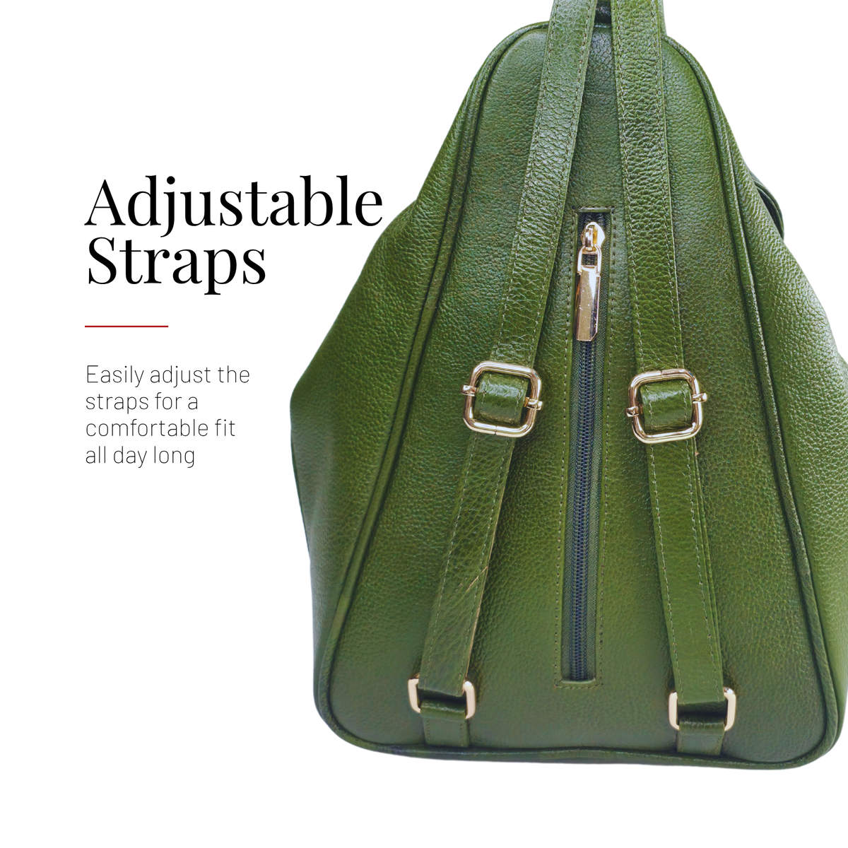 Tanhood Savona Olive Green Genuine Leather Croco Pattern 2-in-1 Convertible Backpack & Tote Bag for Women | Stylish Travel & Daily Use Backpack Purse