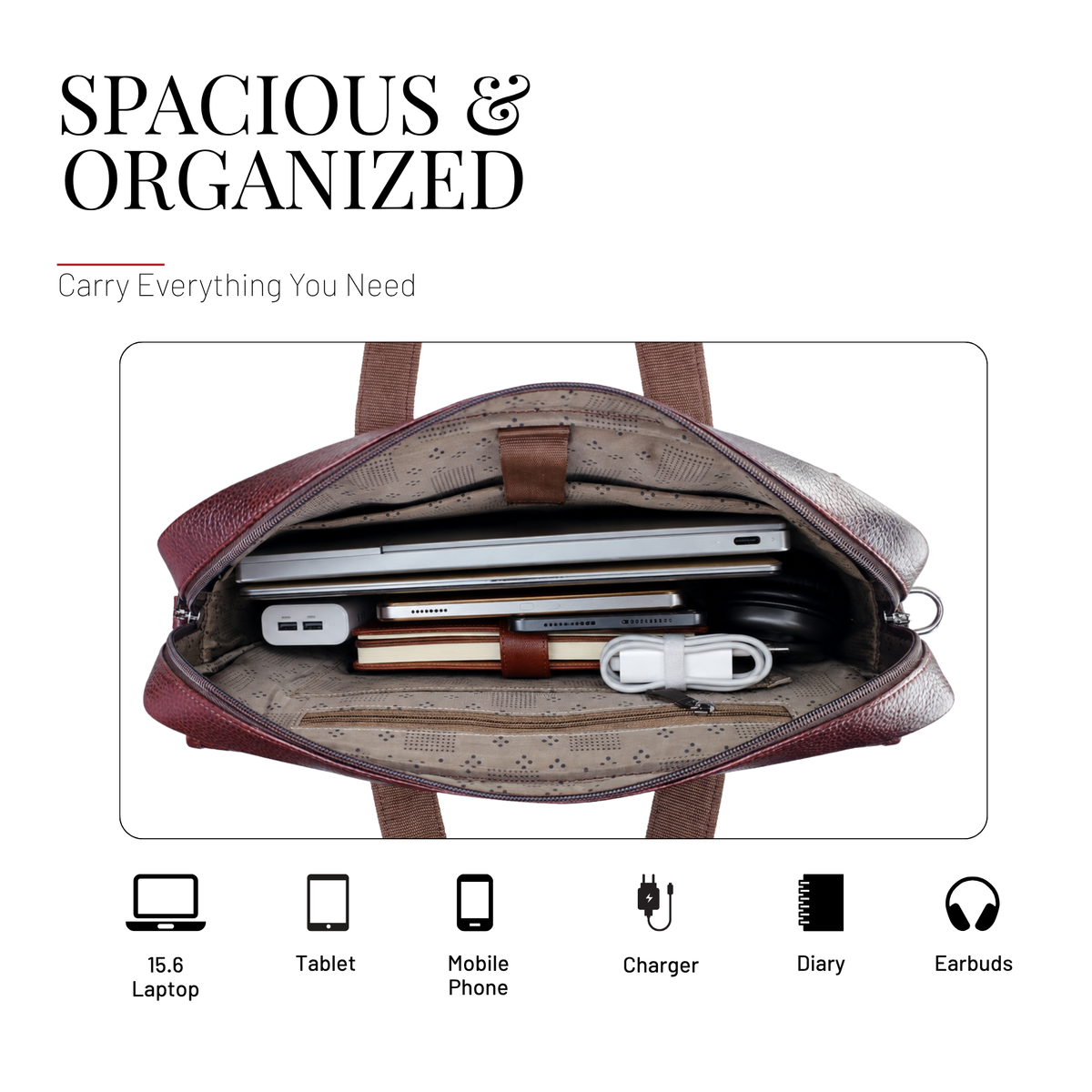 Tanhood Palermo Dark Brown Genuine Leather Croco Pattern Laptop Bag | Professional Office Messenger Bag for Men | Shoulder & Hand Carry Briefcase