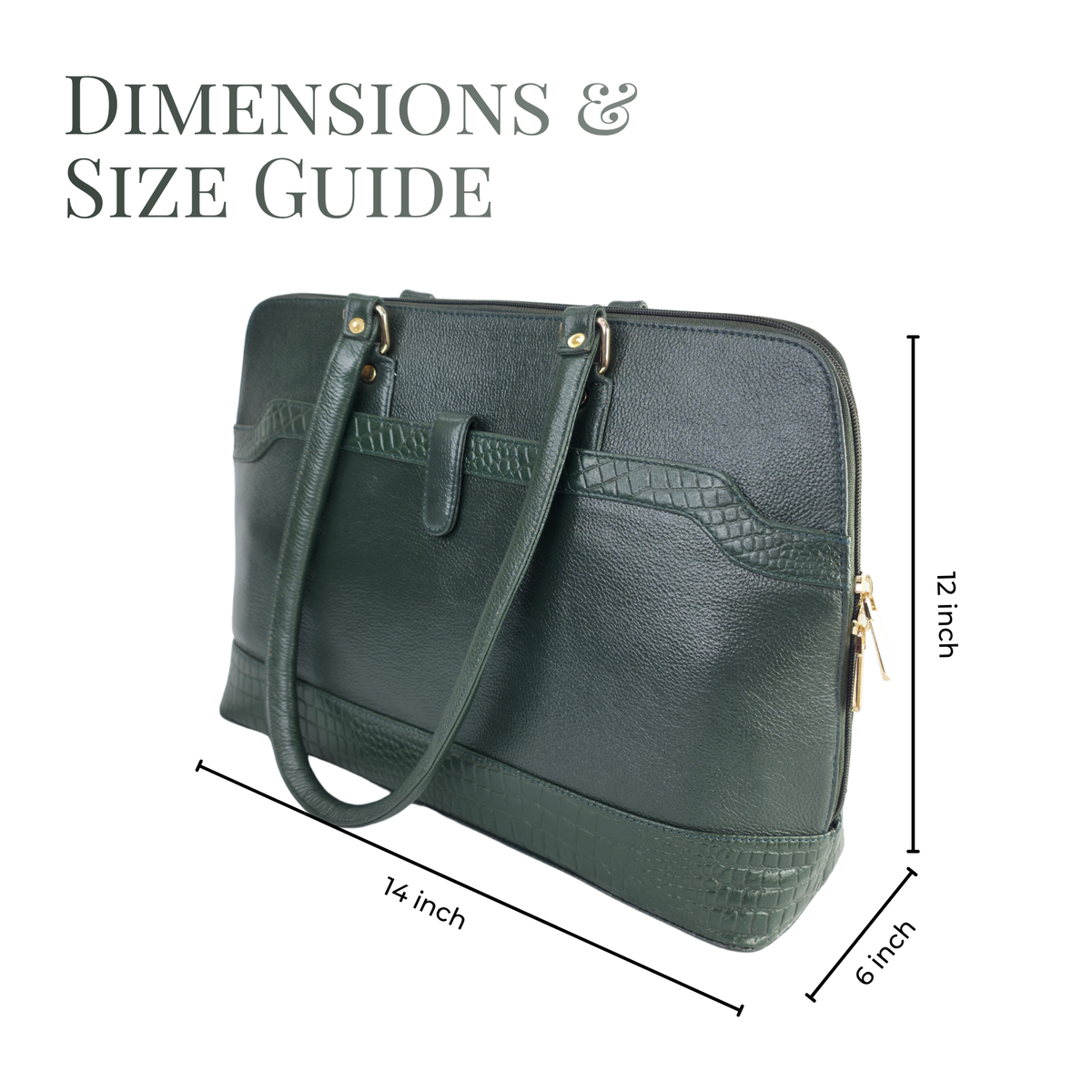 Tanhood Modica Dark Green Genuine Leather Solid Women Tote Bag | Office Shoulder Handbag for Work, Travel & Everyday Use