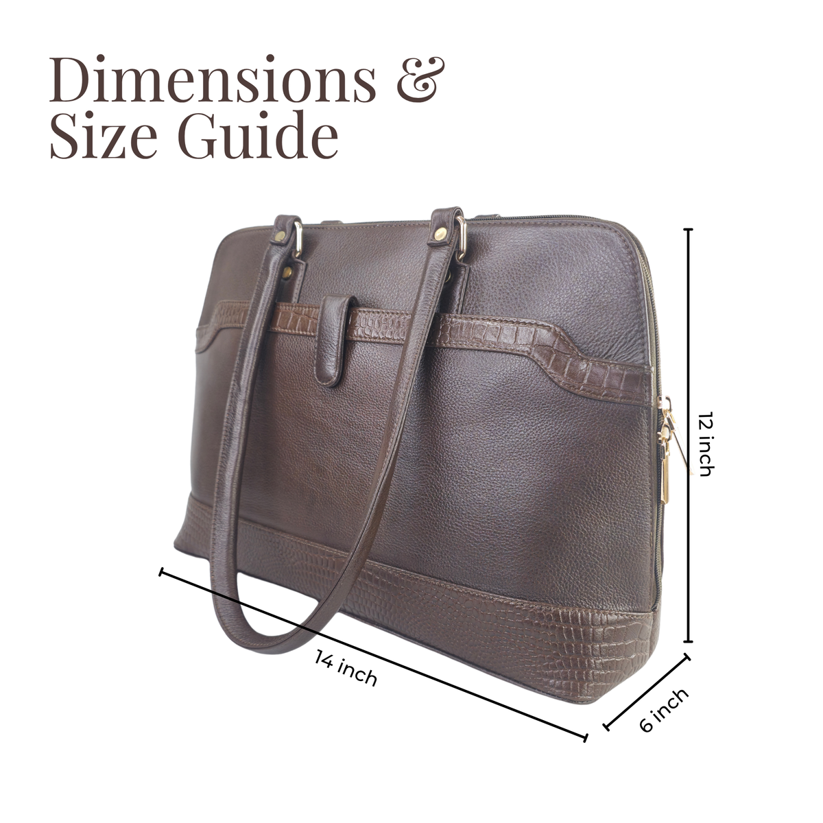 Tanhood Modica Dark Brown Genuine Leather Solid Women Tote Bag | Office Shoulder Handbag for Work, Travel & Everyday Use